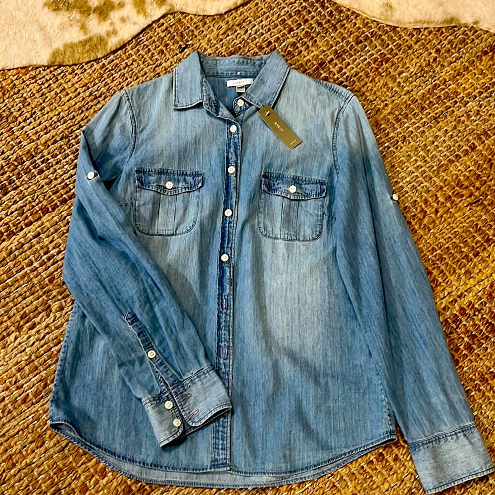 J Crew Chambray Shirt Size 10 Tags on